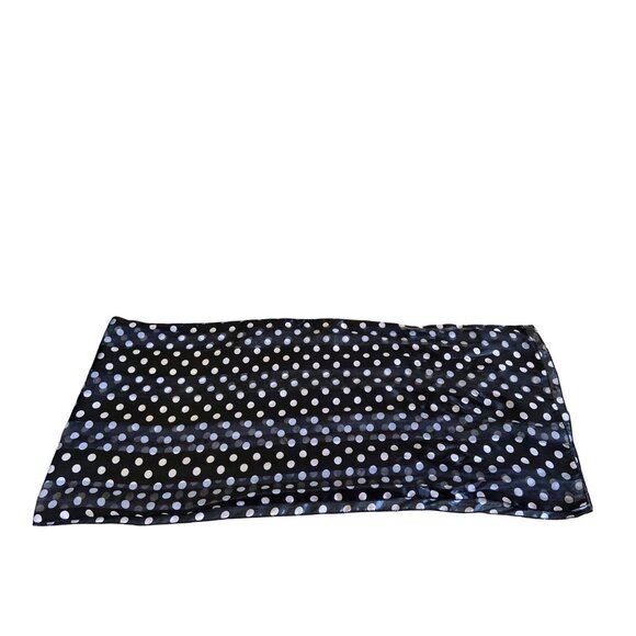 Womens Rectangle Scarf White Polka Dot Sheer Goth - Picture 4 of 8